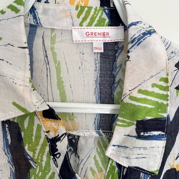 Grenier Abstract Print Tie-Front Blouse size XS - Picture 5 of 6